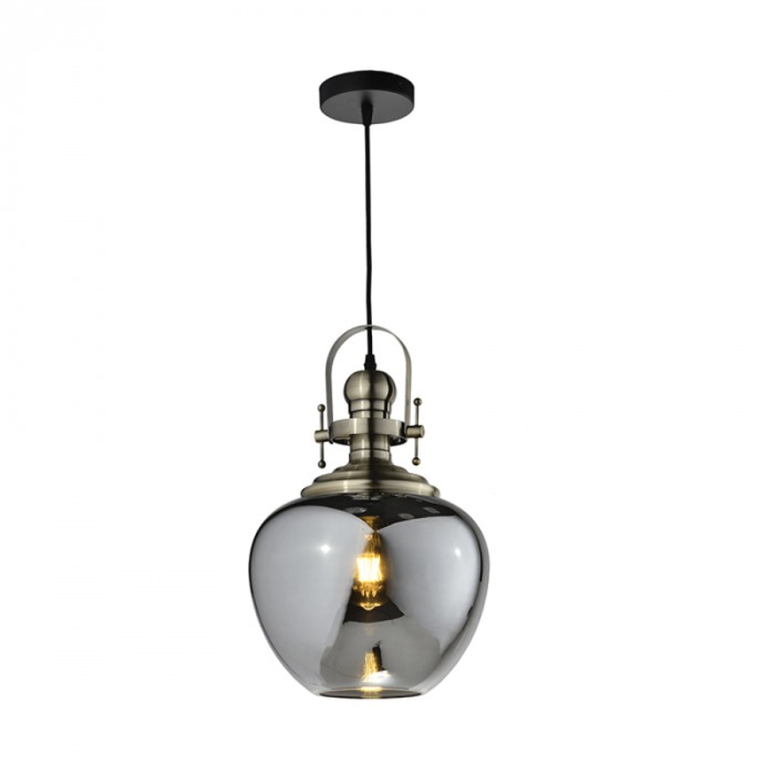 Luminária de teto pendente moderno Aisha com vidro fumê Lustres Gênesis Site online venda de Lustres e Iluminação Decorativa